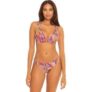 Becca by Rebecca Virtue Phychedelica Blake Shirred Halter TOP Multi M ($C)3761